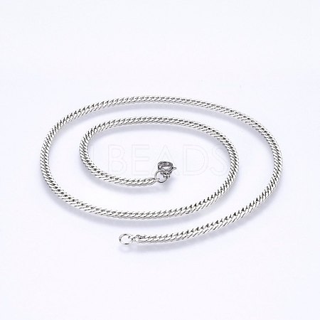 Tarnish Resistant 304 Stainless Steel Curb Chain Necklaces NJEW-P226-05P-03-1