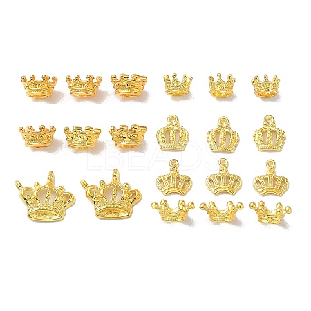 SUNNYCLUE Alloy Crown Charms Pendants and Beads Sets PALLOY-SC0002-72G-1