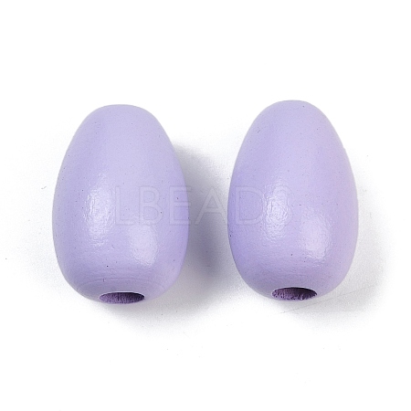 Spray Painted Wood European Beads WOOD-F017-10D-1