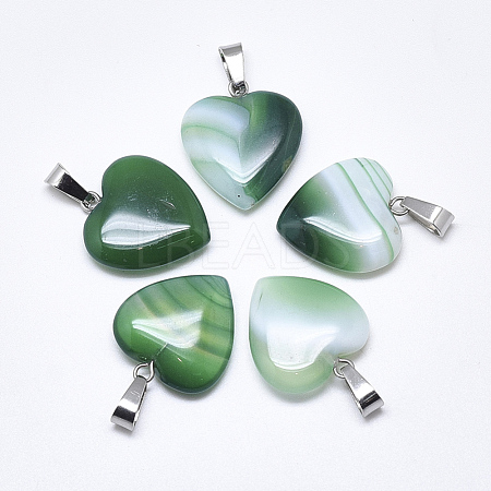 Natural Banded Agate/Striped Agate Pendants X-G-T122-24C-1