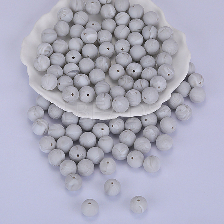 Round Silicone Focal Beads SI-JX0046A-40-1