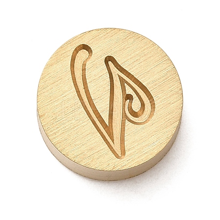 Golden Tone Brass Letter Stamps KK-R005-01V-1
