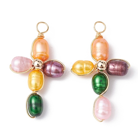 Dyed Natural Cultured Freshwater Pearl Pendants PALLOY-JF02230-01-1