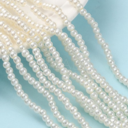 Baking Paint Pearlized Glass Pearl Round Bead Strands HY-Q003-4mm-02-1