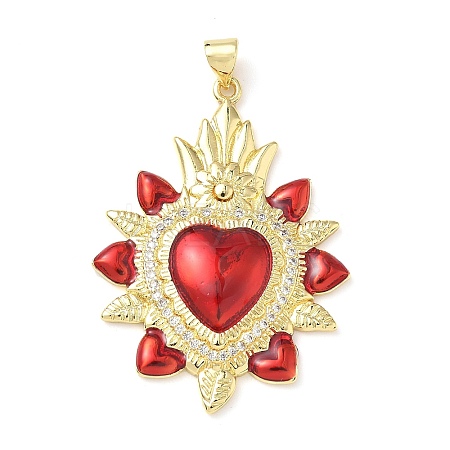 Brass Micro Pave Cubic Zirconia Pendants KK-I379-03G-F-1