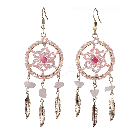 304 Stainless Steel with Glass Dangle with Natural Agate Stud Earring EJEW-MZ00185-01-1