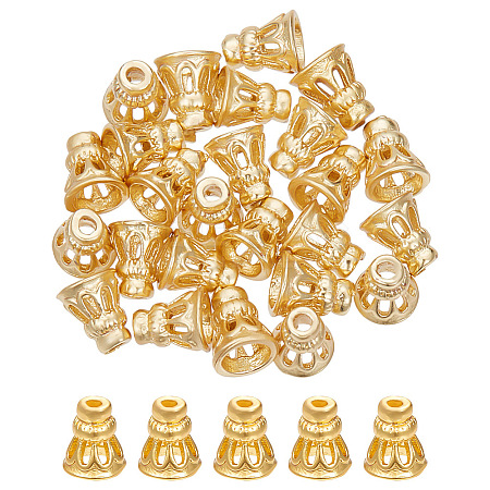 BENECREAT 24Pcs Brass Bead Cone KK-BC0013-15-1