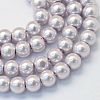 Baking Paint Pearlized Glass Pearl Round Bead Strands X-HY-Q003-4mm-25-1