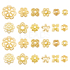 360Pcs 12 Styles 304 Stainless Steel Alloy & Brass Bead Caps FIND-HS0001-90-1