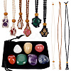 12Pcs 3 Colors Waxed Polyester Cord Macrame Pouch Pendant Slider Necklace Making NJEW-GO0001-24-1