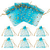 30Pcs Gold Stamping Moon Star Organza Drawstring Gift Bags ABAG-TA0002-21F-2