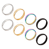 ARRICRAFT 8Pcs 4 Colors 304 Stainless Steel Simple Plain Band Finger Ring for Women RJEW-AR0002-01-1