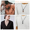 12Pcs 12 Colors Adjustable Resin Religion God of Wealth Zaki Ram Pendant Black Cord Necklaces for Men NJEW-ME0001-24-5