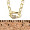 Brass Paperclip Chain Necklaces with Rectangle Brass Micro Pave Clear Cubic Zirconia Screw Carabiner Lock Charms NJEW-JN06410-3