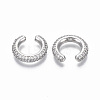 Brass Micro Pave Clear Cubic Zirconia Cuff Earrings EJEW-R114-026P-NF-2