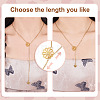 Adjustable 304 Stainless Steel Cable Chain Necklaces Flower & Bees Alloy Charm Lariat Necklaces for Women NJEW-TAC0017-02-4