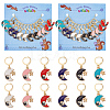 Alloy Enamel Moon with Star & Yin Yang Charm Locking Stitch Markers HJEW-PH01707-1