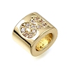 Brass Micro Pave Clear Cubic Zirconia Beads CU-CBAA19F-01G-I-3