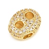 Brass Micro Pave Clear Cubic Zirconia Beads CU-CBAF1EE-01G-2