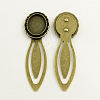 18x25mm Tray Bookmark Cabochon Settings PALLOY-S033-21AB-NR-1