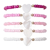 5Pcs 5 Colors Glass Seed Beaded Stretch Bracelet Sets BJEW-MZ00127-3