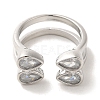 Brass Micro Pave Cubic Zirconia Rings for Women RJEW-E295-45P-2