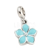 Rack Plating Alloy Enamel Flower European Dangle Charms FIND-B034-55P-2