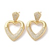 Brass Pave Cubic Zirconia Stud Earrings EJEW-M258-07G-1