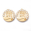 Brass Micro Pave Clear Cubic Zirconia Pendants KK-N232-172G-NF-1