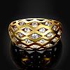 Classic Hollow Real 18K Gold Plated Brass Cubic Zirconia Finger Rings RJEW-BB05801-8G-2