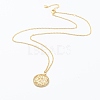 Brass Micro Pave Clear Cubic Zirconia Pendant Necklaces NJEW-J059-01K-2