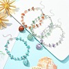 4Pcs 4 Style Natural Mixed Gemstone Heart Charm Bracelets Set with Chips Beaded Chains BJEW-TA00295-6