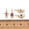 Brass Micro Pave Cubic Zirconia Pendants KK-D339-02G-07-3