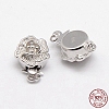 Rhodium Plated 925 Sterling Silver Box Clasps STER-A030-64-1