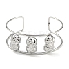 Non-Tarnish 304 Stainless Steel Wide Textured Open Cuff Bangles BJEW-Q348-05P-07-2