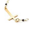 Cross Link Bracelet BJEW-JB06865-01-5