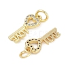 Rack Plating Brass Micro Pave Cubic Zirconia Pendants KK-H509-05G-2