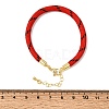Braided Round Polyester Cord Bracelet Makings FB-CBAEDA0-01G-27-3