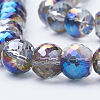 Electroplat Glass Beads Strands X-EGLA-Q092-8mm-A07-3