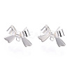 Brass Stud Earring Findings KK-S360-174S-3