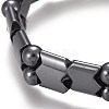Non-magnetic Synthetic Hematite Stretch Bracelets BJEW-O179-08-2