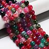 Natural Agate Round Beads Strand G-L085-8mm-01-1