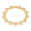 Brass Pave Cubic Zirconia Heart Tennis Bracelets for Women KK-CBA68DA-09G-01-4