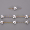 3.28 Feet Handmade ABS Plastic Imitation Pearl Beaded Chains X-STAS-T052-39G-2
