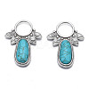 Synthetic Turquoise Cabochon Settings for Enamel PALLOY-N157-029-2