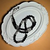 Vintage Frosted 6MM Natural Black Onyx(Dyed & Heated) Round Beaded Necklaces with Alloy Tube for Men KE3601-8