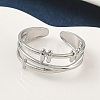 304 Stainless Steel Open Cuff Rings for Women RJEW-A079-04D-P-1