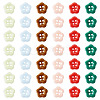 80Pcs 4-Hole Porcelain Buttons PORC-PJ0001-03-3