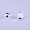 Printed Round with Ghost Pattern Silicone Focal Beads SI-JX0056A-129-1