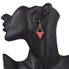 Handmade Glass Seed Beads Rhombus Dangle Earrings EJEW-MZ00542-02-3
